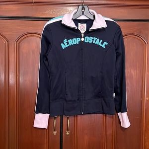 Aeropostale Vintage Full Zipper Logo Front Jacket Size Medium